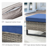 Outdoor PE Wicker Furniture Set with Fire pit Table