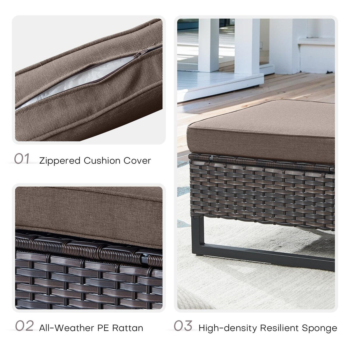 Outdoor PE Wicker Furniture Set with Fire pit Table