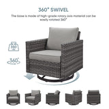 Outdoor PE Wicker Furniture Set with Fire pit Table