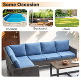 Outdoor PE Wicker Furniture Set with Fire pit Table