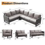 Outdoor PE Wicker Furniture Set with Fire pit Table