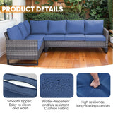 Outdoor PE Wicker Furniture Set with Fire pit Table