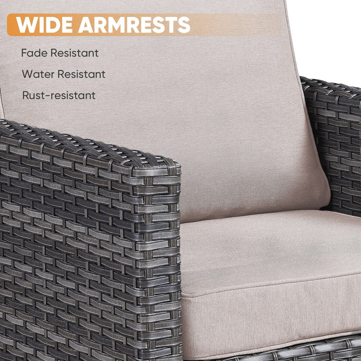 Outdoor PE Wicker Furniture Set with Fire pit Table