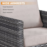 Outdoor PE Wicker Furniture Set with Fire pit Table
