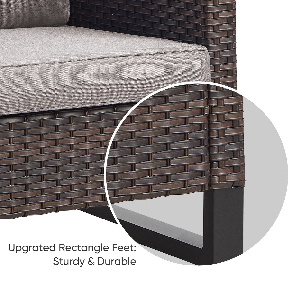 Outdoor PE Wicker Furniture Set with Fire pit Table