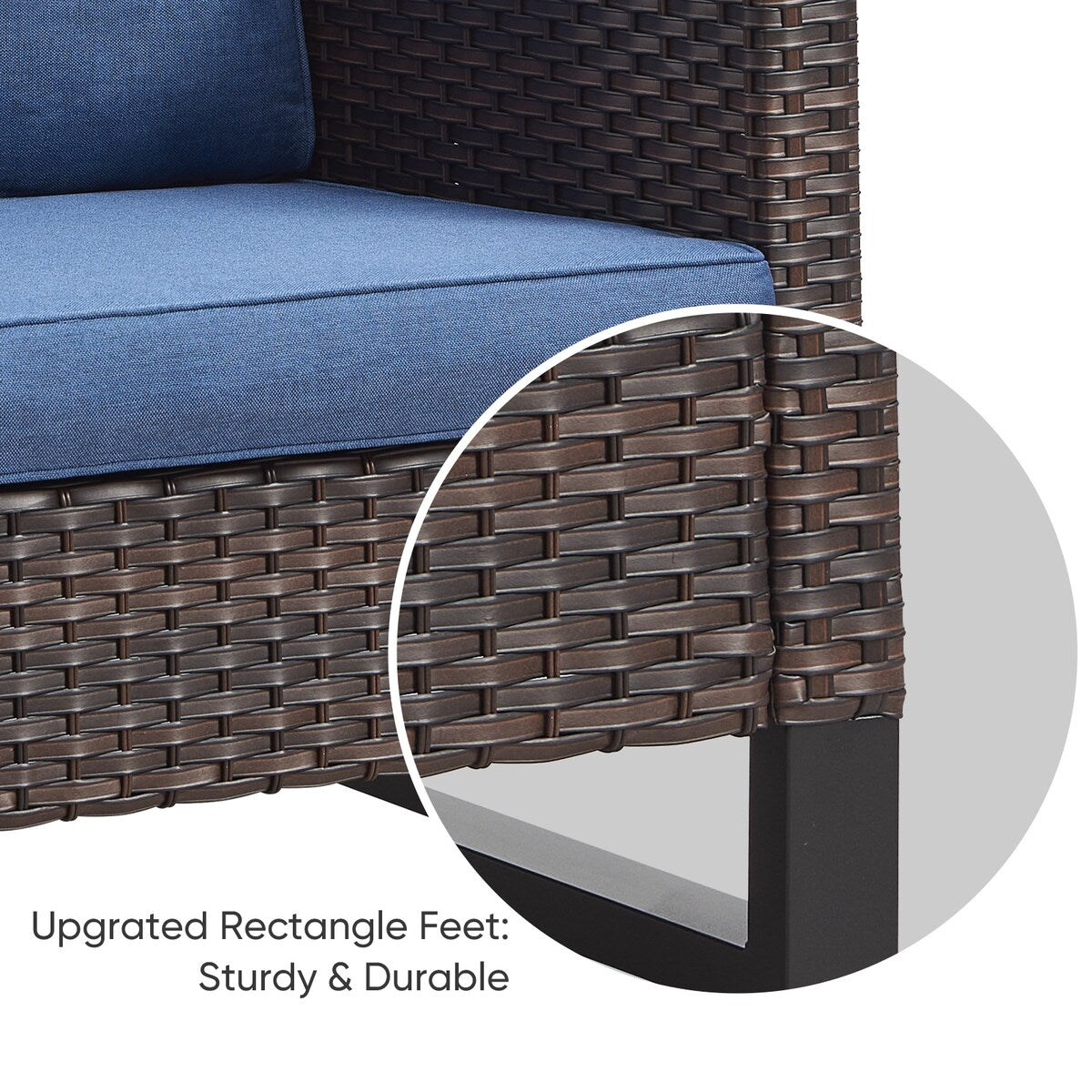 Outdoor PE Wicker Furniture Set with Fire pit Table