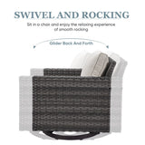 Outdoor PE Wicker Furniture Set with Fire pit Table