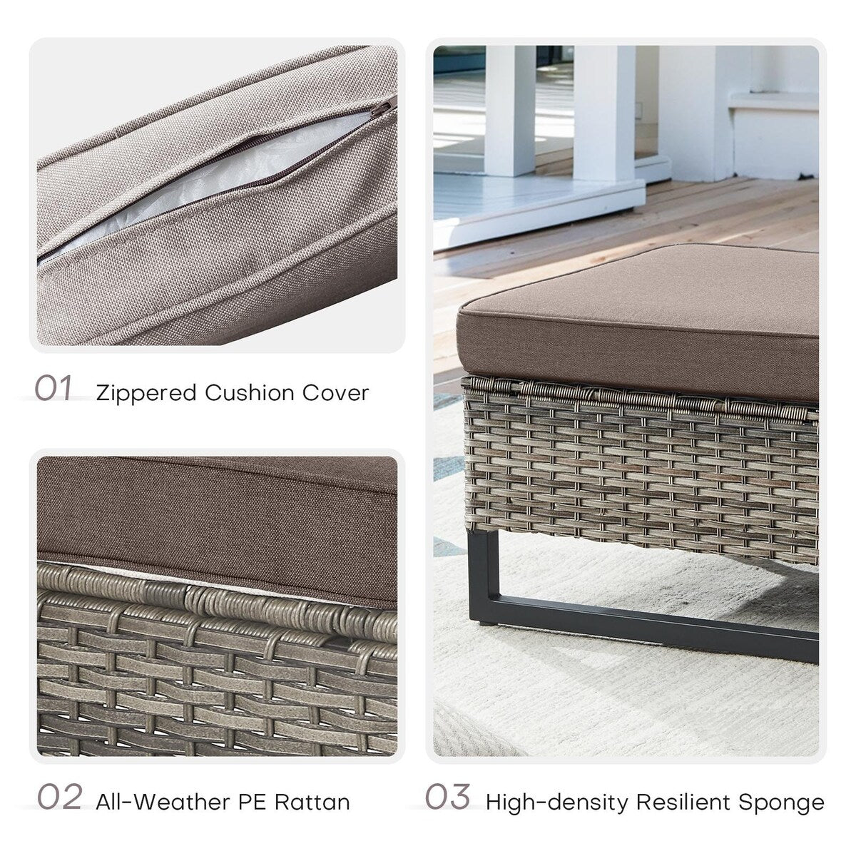 Outdoor PE Wicker Furniture Set with Fire pit Table