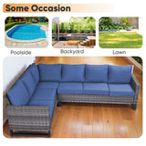 Outdoor PE Wicker Furniture Set with Fire pit Table