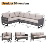 Outdoor PE Wicker Furniture Set with Fire pit Table