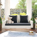 Outdoor Patio 2-Person Wicker Hanging Rattan Porch Swing with Chains, Cushion, and Pillow - 50" x 20" in.