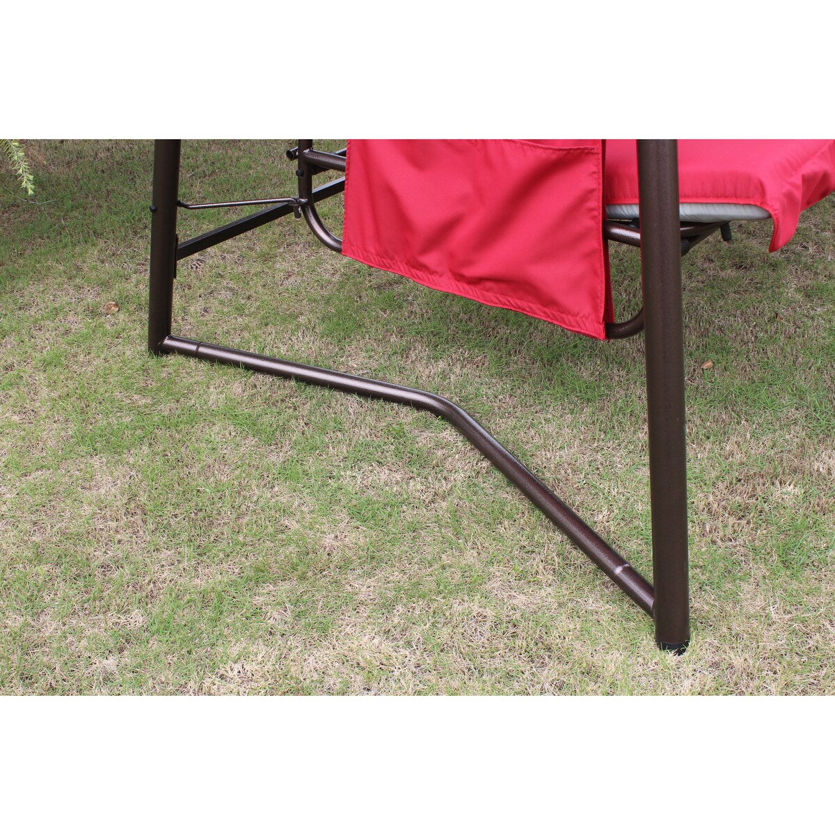 Outdoor Patio 3 Seaters Metal Swing Chair Swing Bed with Cushion and Adjustable Canopy For Balcony,Poolside and Garden