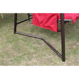 Outdoor Patio 3 Seaters Metal Swing Chair Swing Bed with Cushion and Adjustable Canopy For Balcony,Poolside and Garden