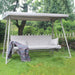 Outdoor Patio 3 Seaters Metal Swing Chair Swing Bed with Cushion and Adjustable Canopy For Balcony,Poolside and Garden