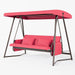 Outdoor Patio 3 Seaters Metal Swing Chair Swing Bed with Cushion and Adjustable Canopy For Balcony,Poolside and Garden