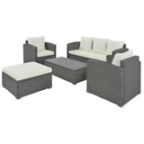 Outdoor Patio 5-Piece Rattan Sectional Sofa Set