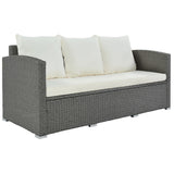 Outdoor Patio 5-Piece Rattan Sectional Sofa Set
