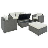 Outdoor Patio 5-Piece Rattan Sectional Sofa Set