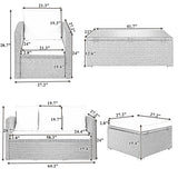 Outdoor Patio 5-Piece Rattan Sectional Sofa Set