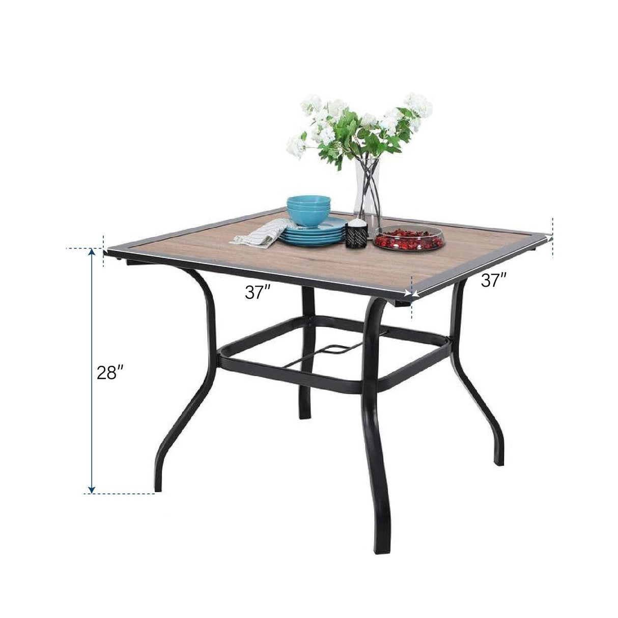 MAISON ARTS Outdoor Patio 6 Pieces Dining Set with Umbrella