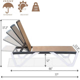 Outdoor Patio Aluminum Adjustable Chaise Lounge