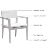 Outdoor Patio Aluminum Stationary Dining Chairs 4PCS