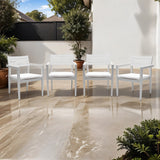 Outdoor Patio Aluminum Stationary Dining Chairs 4PCS
