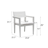 Outdoor Patio Aluminum Stationary Dining Chairs 4PCS