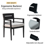Outdoor Patio Aluminum Stationary Dining Chairs 4PCS
