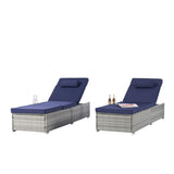 Outdoor Patio Chaise Lounge Chair,Lying in bed with PE Rattan and Steel Frame, PE Wickers