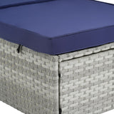 Outdoor Patio Chaise Lounge Chair,Lying in bed with PE Rattan and Steel Frame, PE Wickers