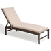 Outdoor Patio Cushioned Lounge Chair Aluminum Adjustable Sun Lounger with Thick Cushion