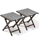 Outdoor Patio Folding Side Table Ottoman Camping End Table Plant Stand - 14.8in W x 17.1in L x 16.3in H