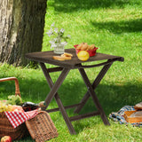 Outdoor Patio Folding Side Table Ottoman Camping End Table Plant Stand - 14.8in W x 17.1in L x 16.3in H