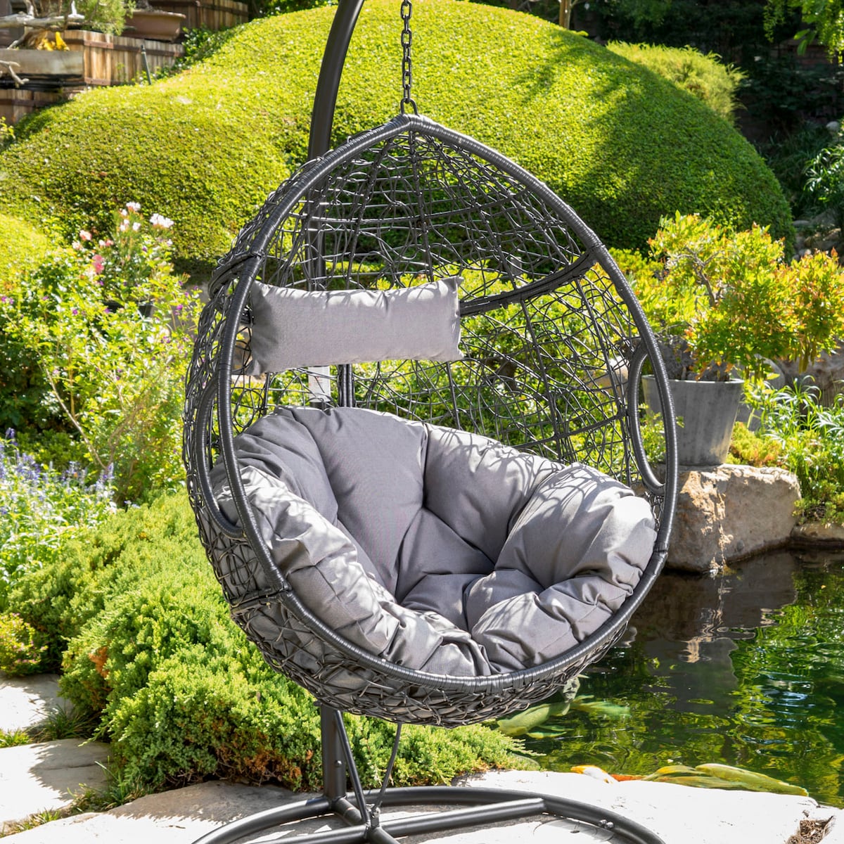 Outdoor Patio Furniture Swing Chair With Big Comfortable and Woven Finish