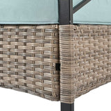 Outdoor Patio Furniture,PE Wicker Furniture, With Metal Table - 46.75"Lx27.10"Wx31.50"H