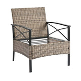 Outdoor Patio Furniture,PE Wicker Furniture, With Metal Table - 46.75"Lx27.10"Wx31.50"H