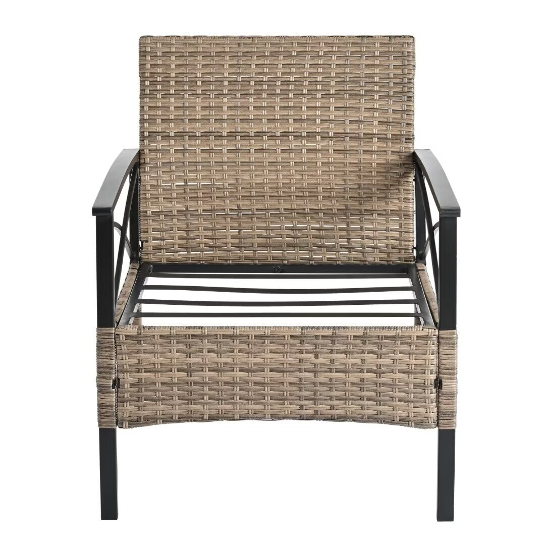 Outdoor Patio Furniture,PE Wicker Furniture, With Metal Table - 46.75"Lx27.10"Wx31.50"H