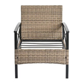 Outdoor Patio Furniture,PE Wicker Furniture, With Metal Table - 46.75"Lx27.10"Wx31.50"H