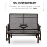 Outdoor Patio Glider Loveseat Chair with Powder Coated Steel Frame - 46.75*30.5*38.5