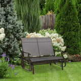 Outdoor Patio Glider Loveseat Chair with Powder Coated Steel Frame - 46.75*30.5*38.5
