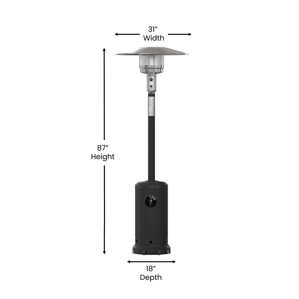 Outdoor Patio Heater - 7.5 Feet Round Steel Patio Heater - 40,000 BTU's