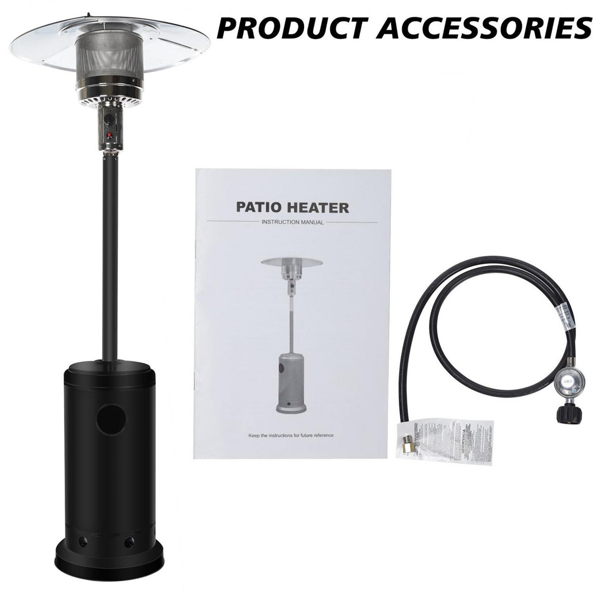 Outdoor Patio Heater With Wheels,Propane 46,000 BTU