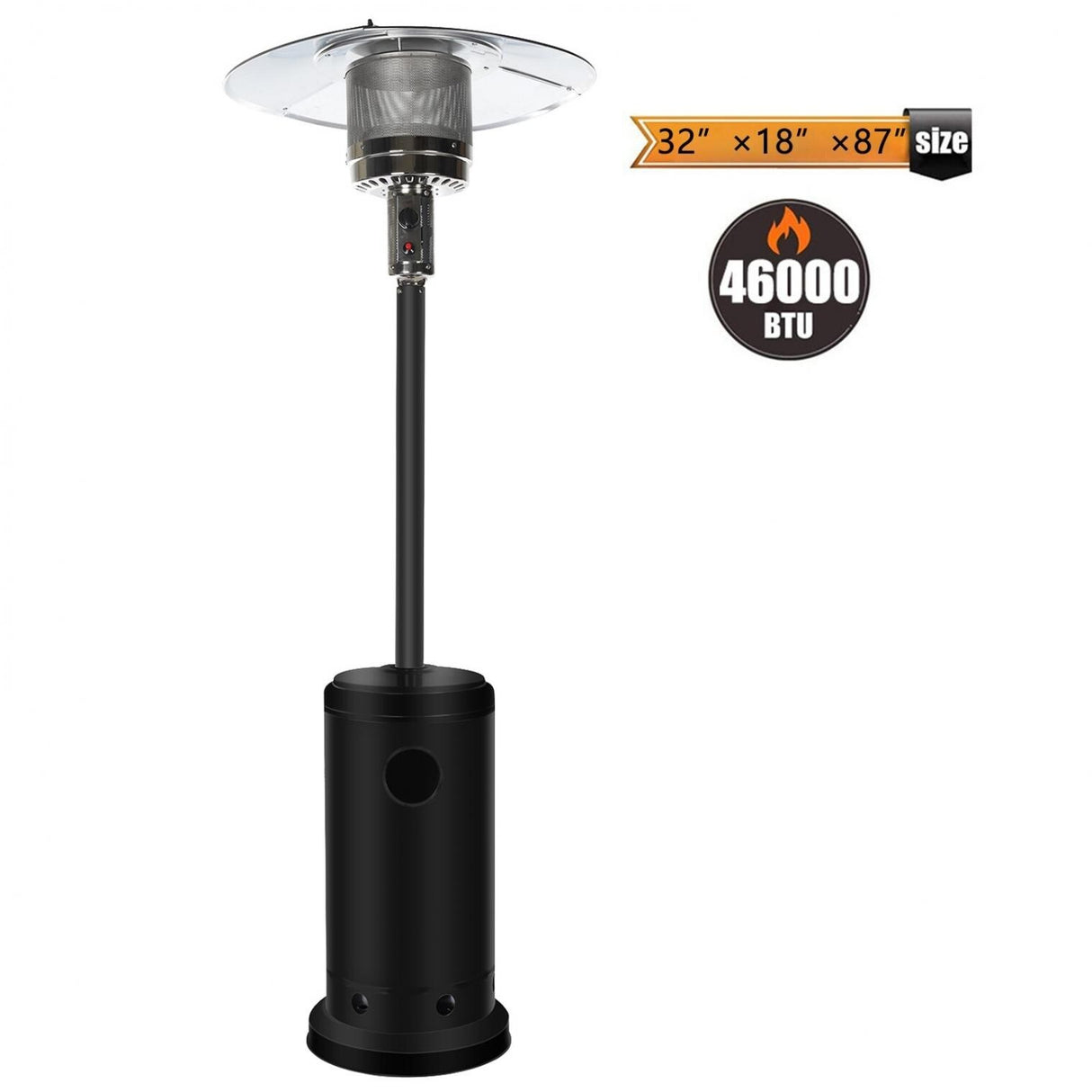 Outdoor Patio Heater With Wheels,Propane 46,000 BTU