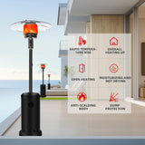 Outdoor Patio Heater With Wheels,Propane 46,000 BTU