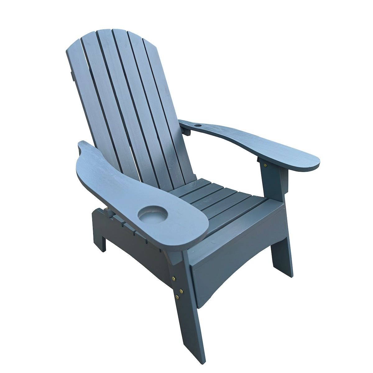 Outdoor Patio Indoor Wood Adirondack Chair with An Hole To Hold Umbrella on The Arm
