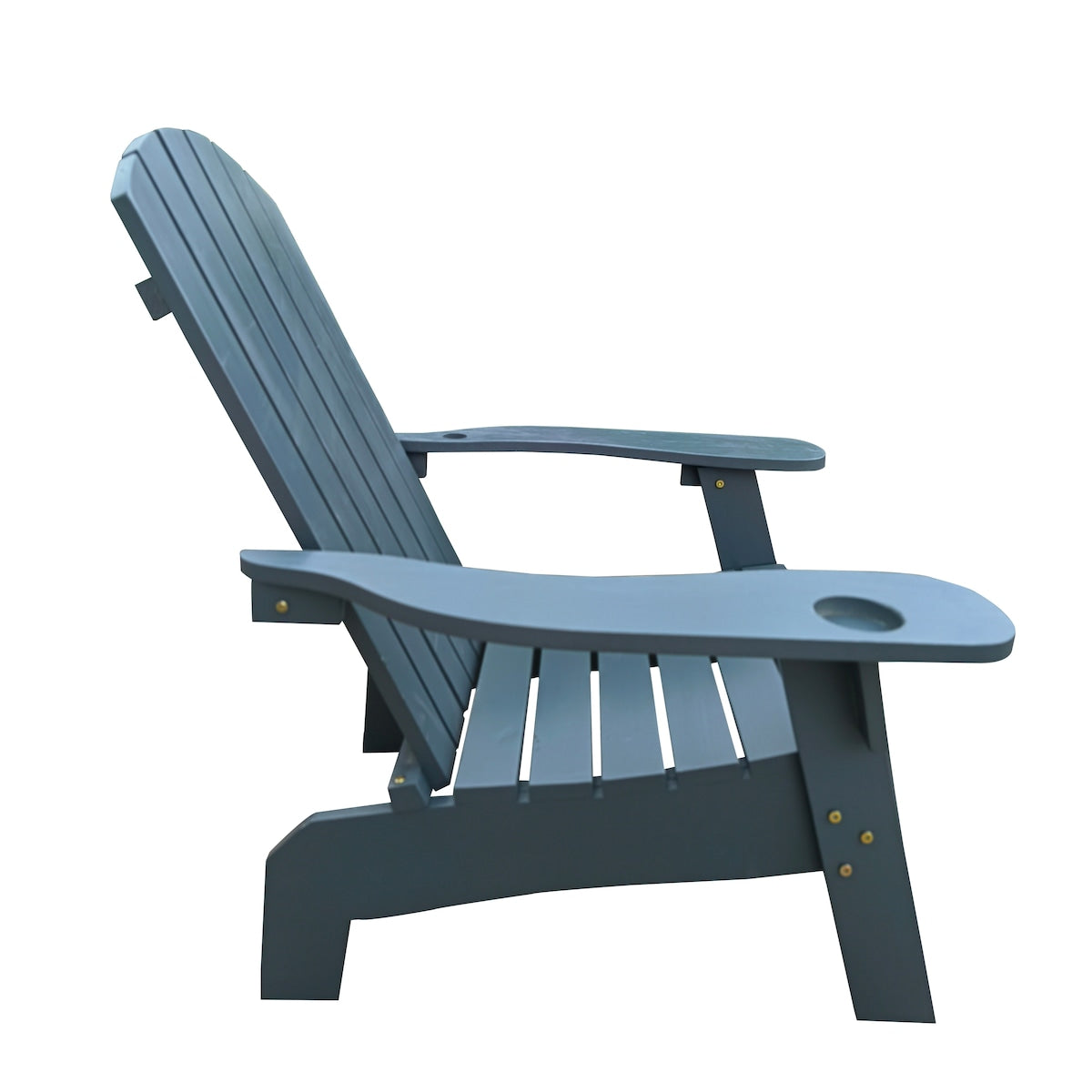 Outdoor Patio Indoor Wood Adirondack Chair with An Hole To Hold Umbrella on The Arm