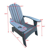 Outdoor Patio Indoor Wood Adirondack Chair with An Hole To Hold Umbrella on The Arm