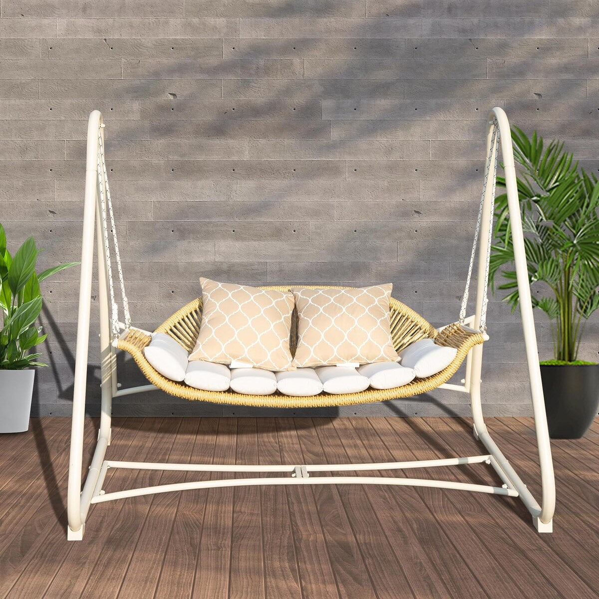Outdoor Patio Porch Swing with Cushions