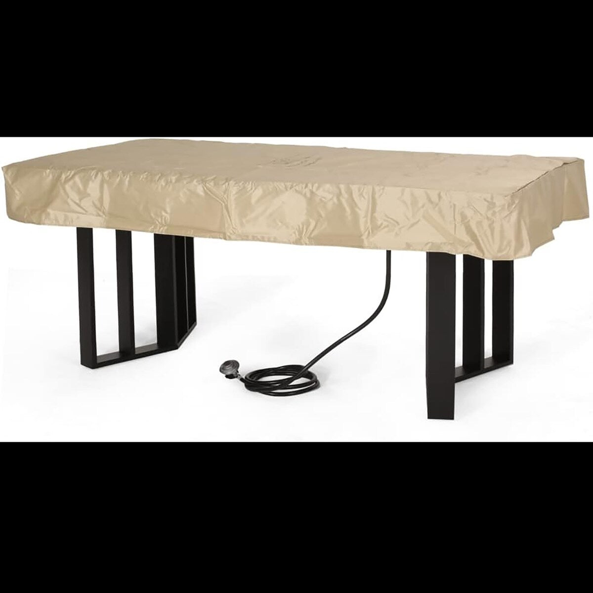 Rectangle Outdoor Patio Propane Fire Pit Concrete Wood-Pattern Fire Table